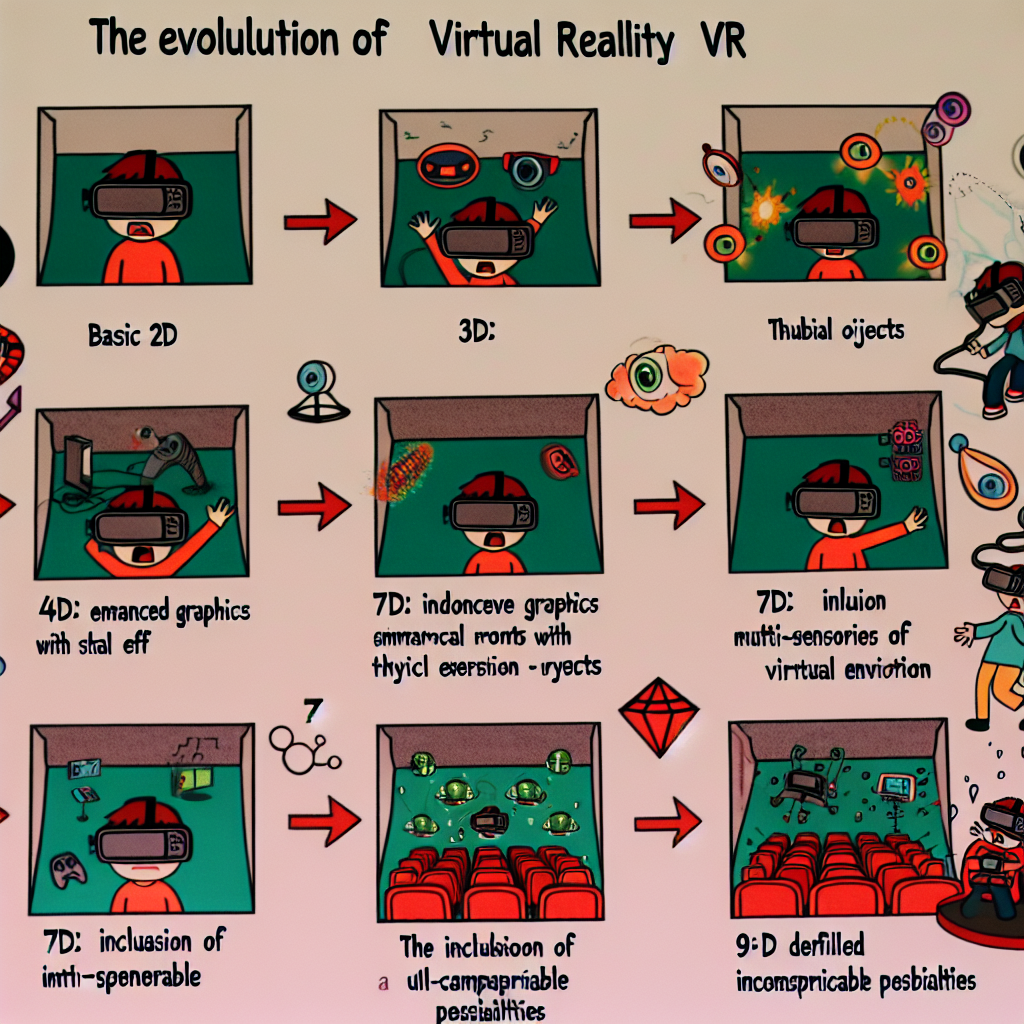 VR evolution into multi-dimensional experiences from 2D, 3D, 4D, 5D, 6D, 7D, 8D to 9D